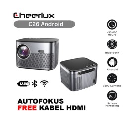 Cheerlux C26 Android Wifi Projector Auto Focus 280 ANSI